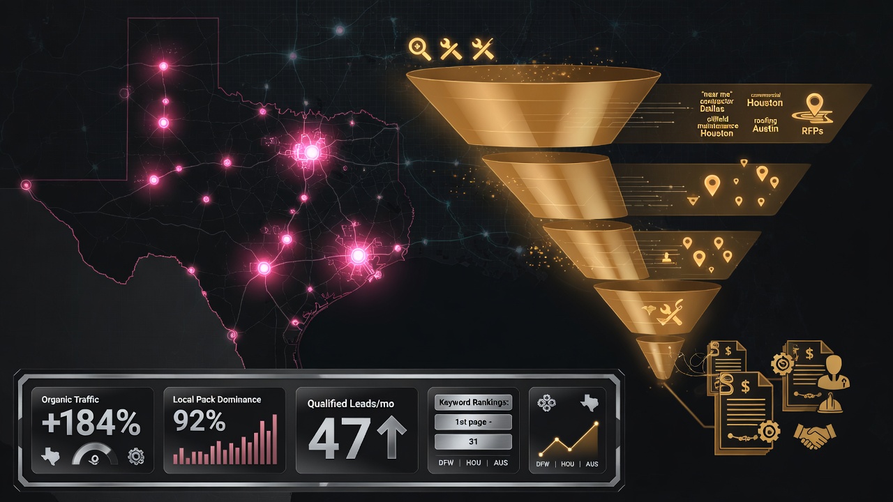 High-value Texas B2B buyer journey through local search