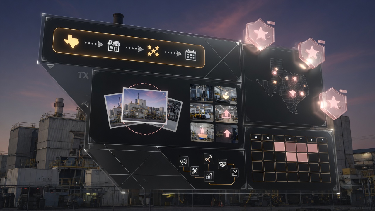 Map Pack competition visualization for Texas local search