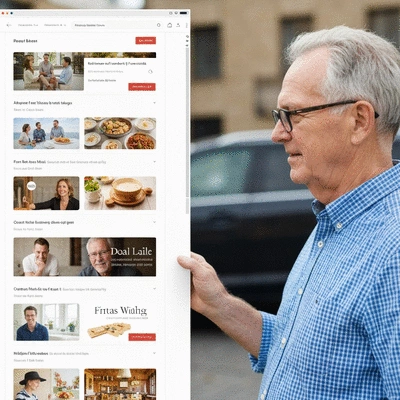 Person using a smartphone to search for local businesses, showcasing mobile optimization