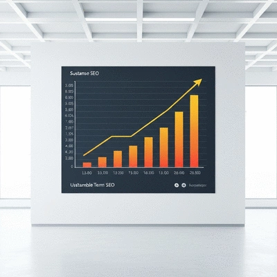 Growth chart with positive trend line showing sustainable backlink building