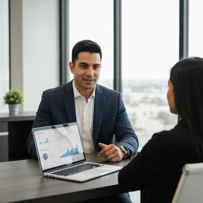 Professional DFW business owner discussing local SEO strategies