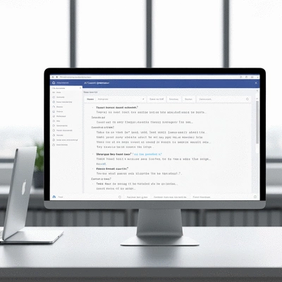 AI content generator software interface on a screen, showing text being generated