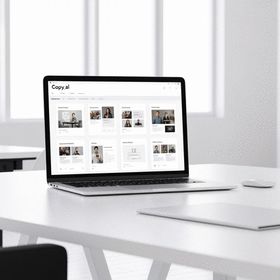 Copy.ai software interface with various content templates displayed